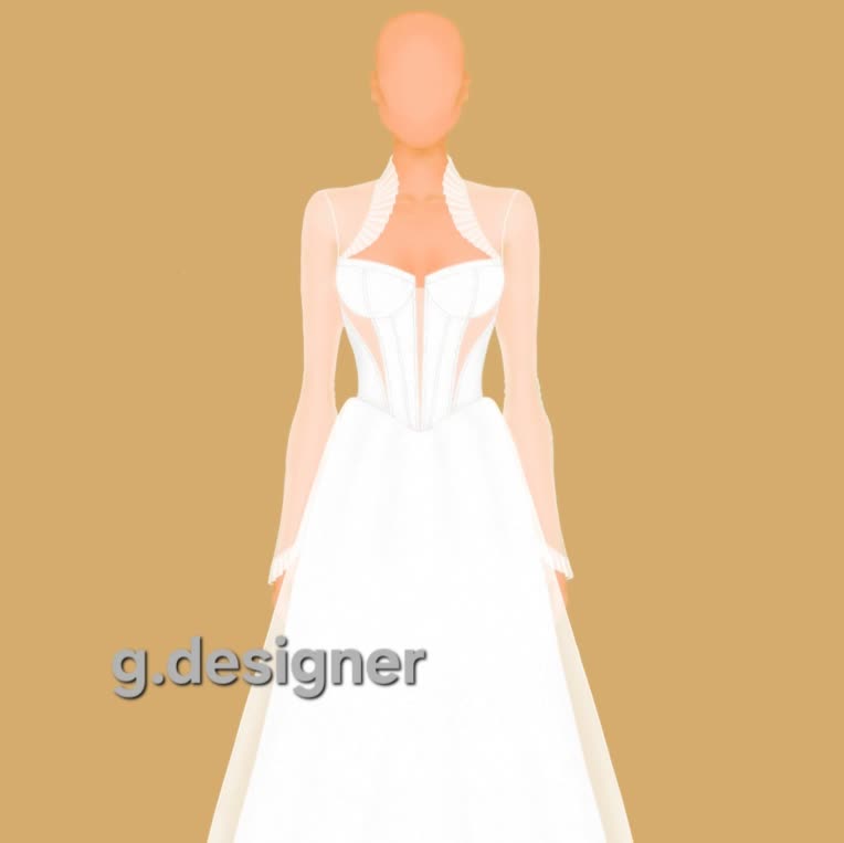 لباس عروس .طراحی دیجیتال با sketch book
