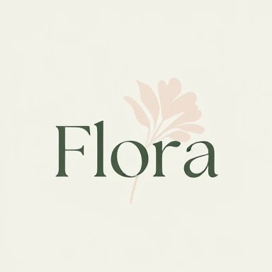 طراحی لوگو برای گل فروشی با اسم برند Flora