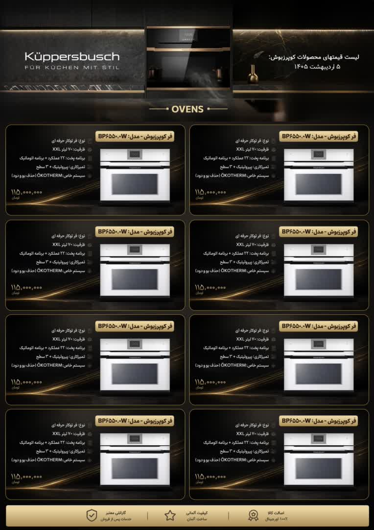 طراحی لیست قیمت شرکت کوپرزبوش آلمان