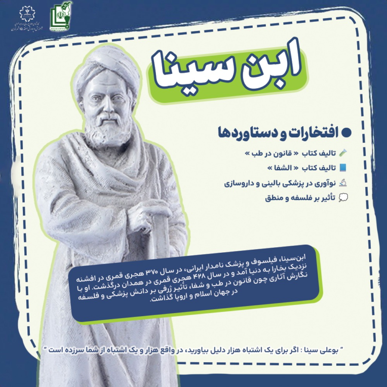 پوستر معرفی بوعلی سینا جهت دیوارنگاره