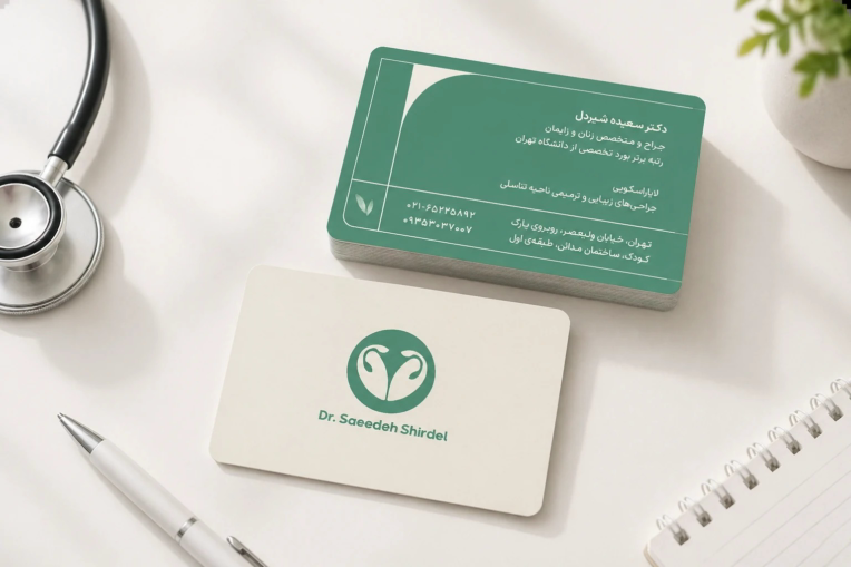 طراحی کارت ویزیت پزشک متخصص زنان