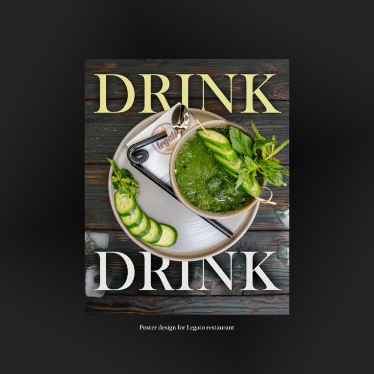 (1) Poster design for restaurant