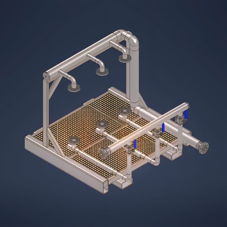 Design of a sample of 3-phase equipment for petrochemicals