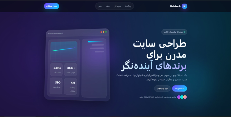 طراحی و پیاده‌سازی وب‌سایت بصورت دمو شماره