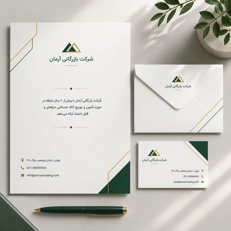 طراحی سربرگ و ست اداری شرکتی مینیمال ✨