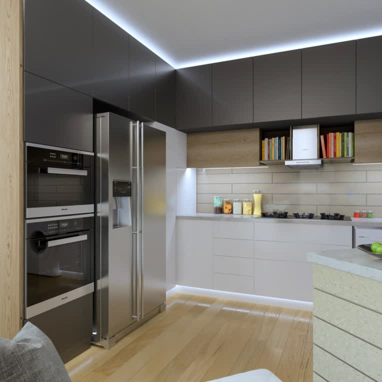 طراحی و سه بعدی کابینت آشپزخانه