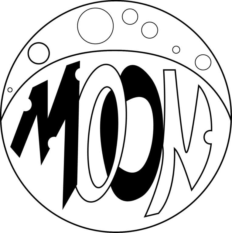 لوگو برای اسم moon با طرح ماه و نوشته داخلیش