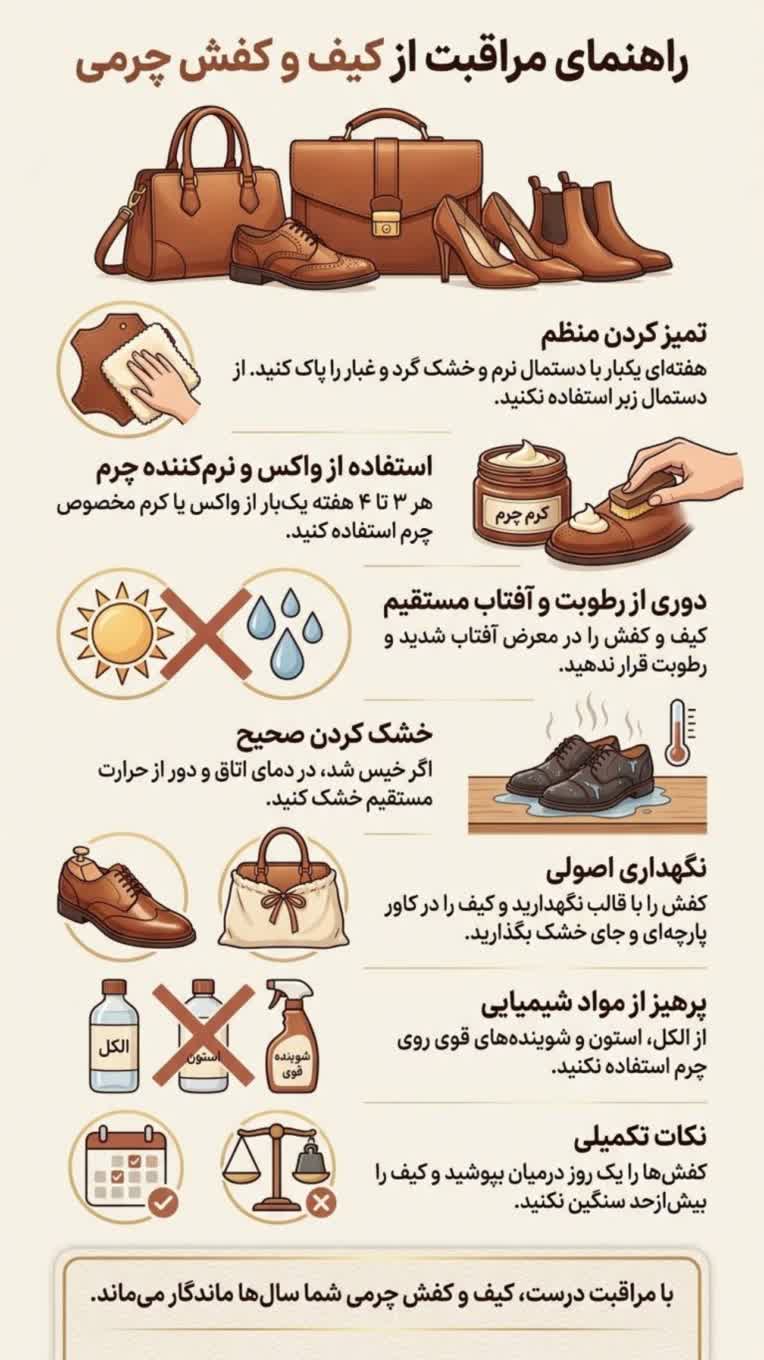 طراحی اینفوگرافیک با موضوع کفش چرمی برای مشتری