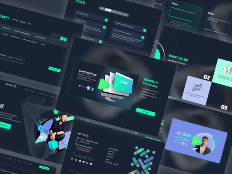 طراحی ui ux  برای بورلی (استودیو دیجیتال مارکتینگ)