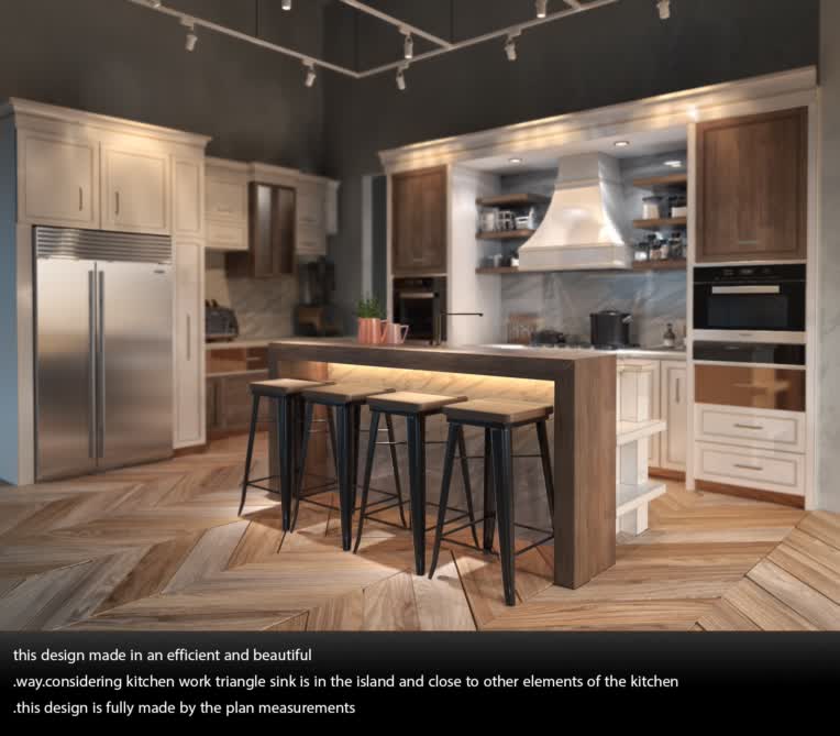 طراحی آشپزحانه - طرحی داخلی - 3dsmax Vray