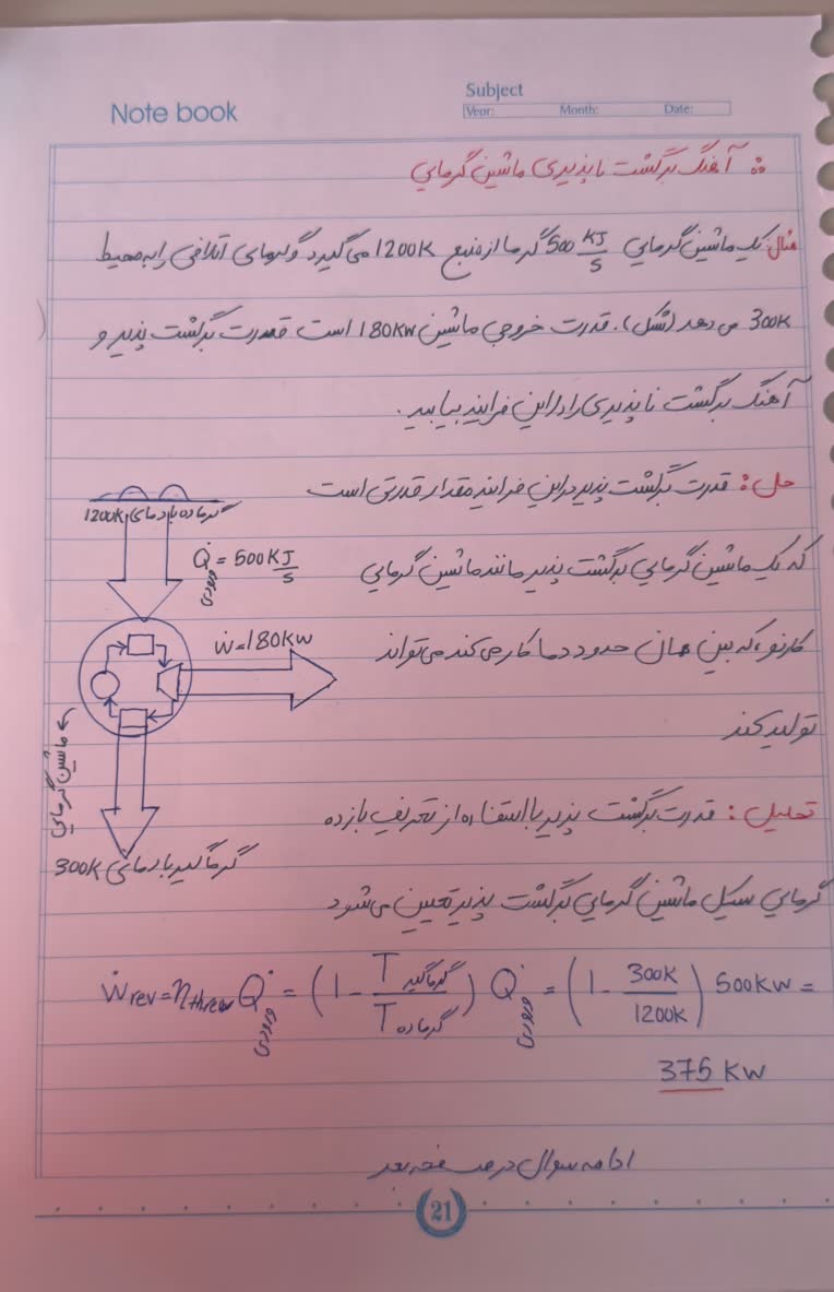 دست نویس مطالب و جزوه های درسی