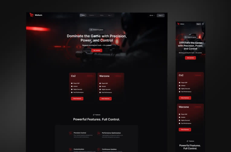 طراحی UI/UX سایت چیت بازی آنلاین