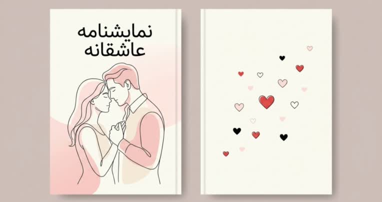 طراحی پشت و جلو جلد نمایشنامه عاشقانه