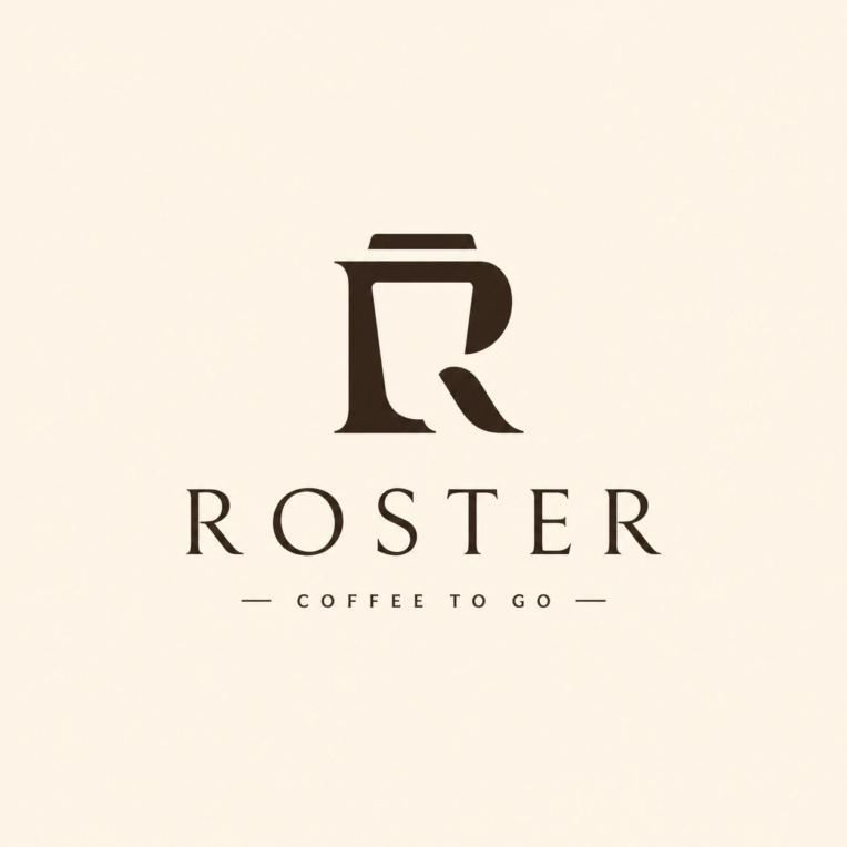 طراحی لوگو و هویت کافه  ROSTER