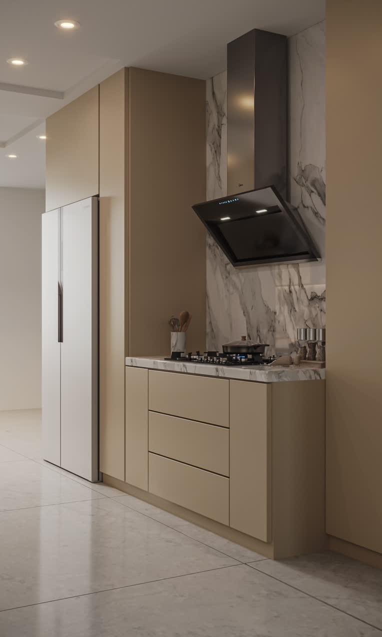 طراحی مدرن آشپزخانه مسکونی با رویکرد  Modern Luxury