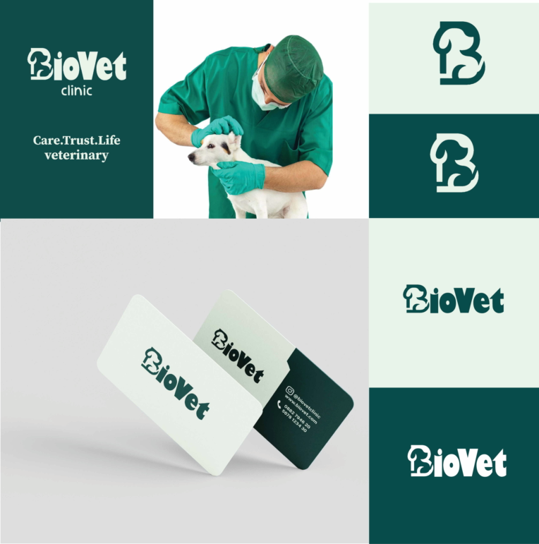 طراحی کارت ویزیت و لوگو کلینیک BioVeT