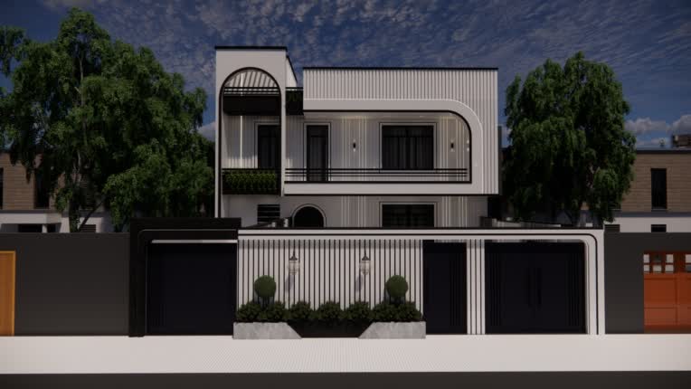 نمونه طراحی نما مسکونی به سبک مدرن