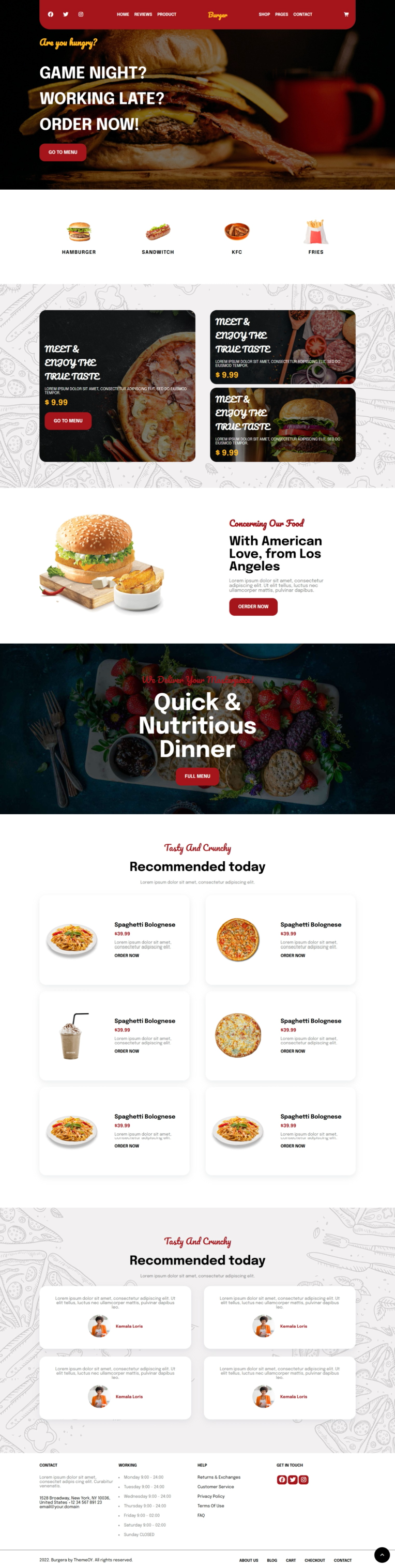 طراحی قالب Burger با استفاده از html و css