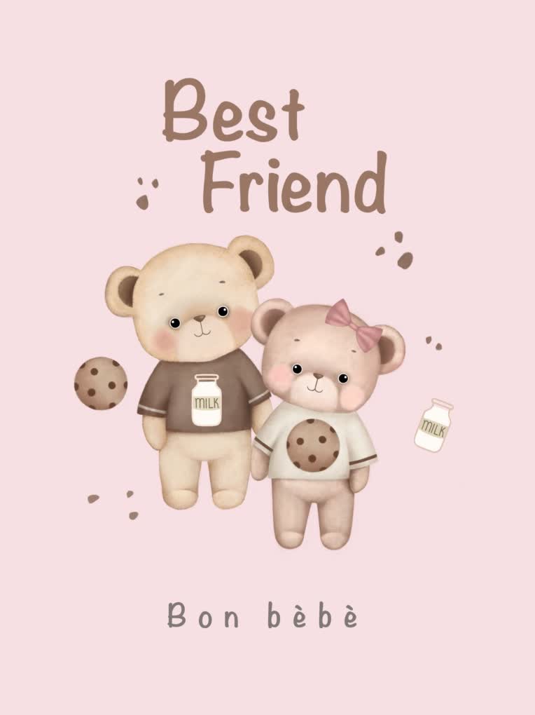 تصویرسازی دیجیتال خرس و کوکی bonbebe