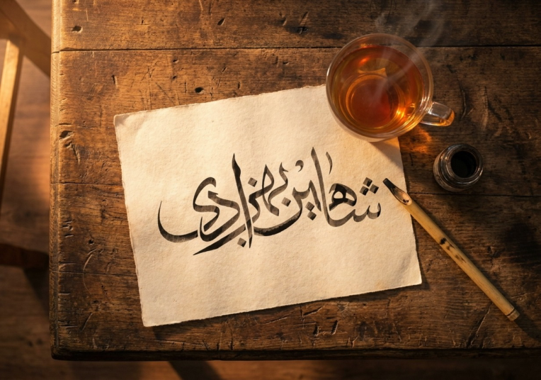 طراحی تایپوگرافی اسم >  خط ثلث