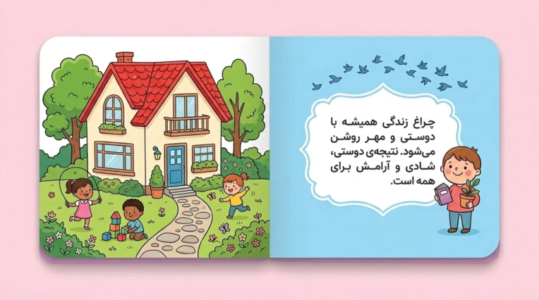 طراحی صفحه آرایی کتاب داستان و آموزشی کودکانه