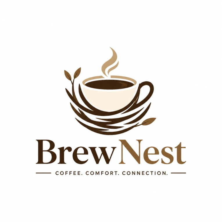 طراحی لوگو برای فنجان قهوه BrewNest