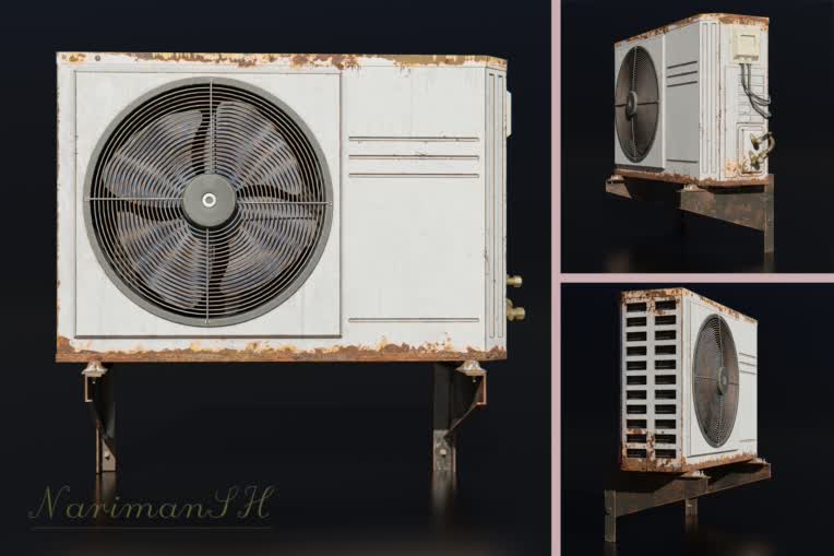 Realistic Rusted Air Cooler – Game & Film Ready 3D Asset
