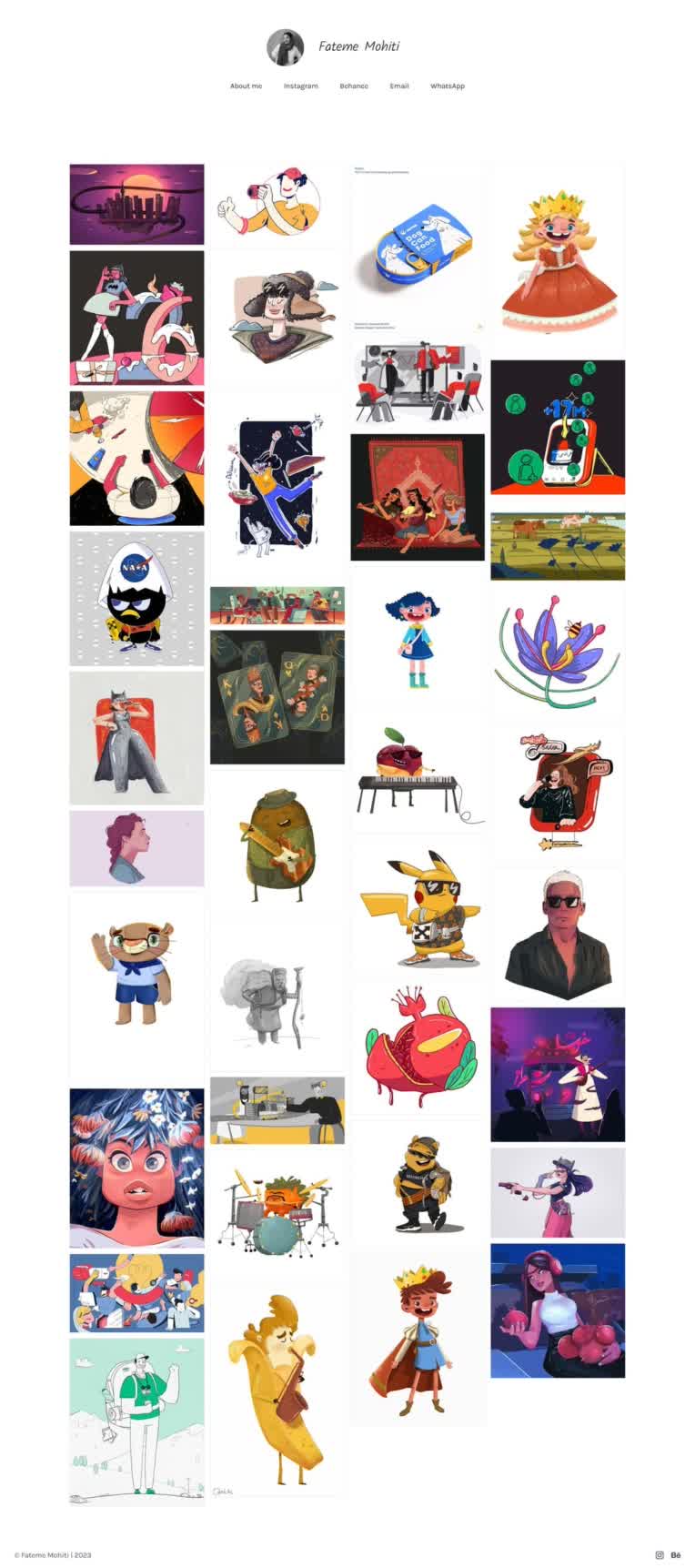 Digital illustrator portfolio website