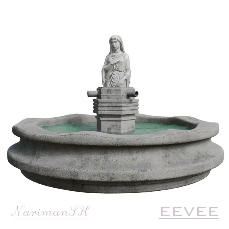 Realistic Classical Fountain & Statue – Game‑Ready / Film‑Ready 3D Asset