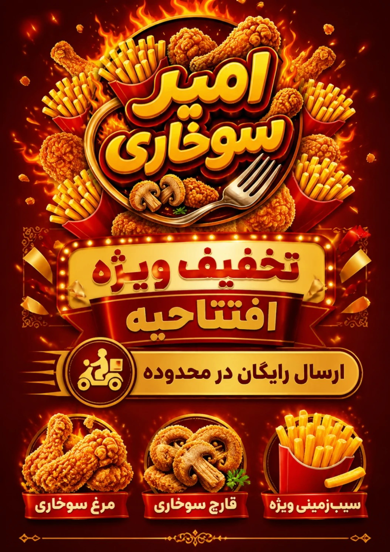 طراحی تراکت فست فود امیر سوخاری