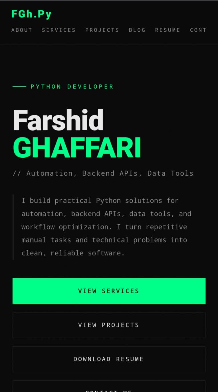 سایت شخصی و نمونه‌کارهای برنامه‌نویسی پایتون