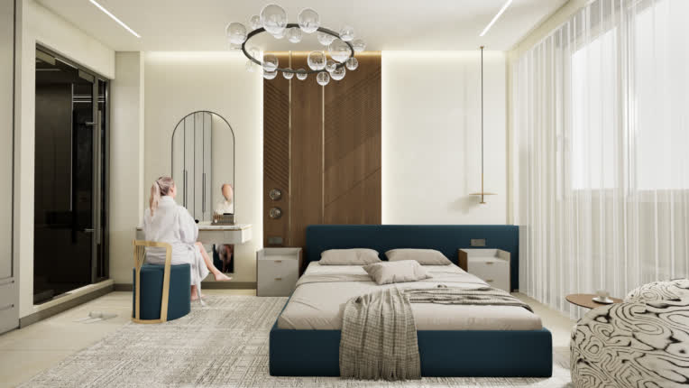 طراحی اتاق مستر پروژه مسکونی 150 متری به سبک مدرن