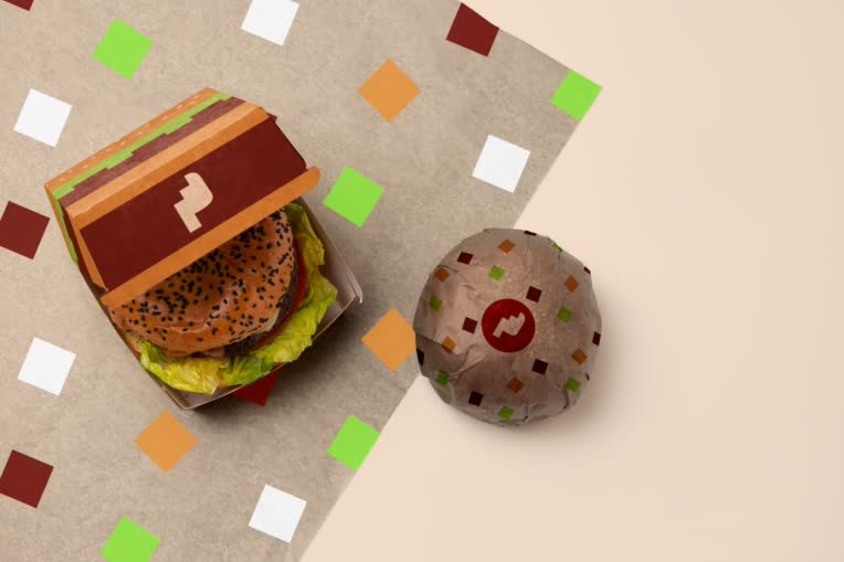 طراحی هویت بصری فست فودی pixbite