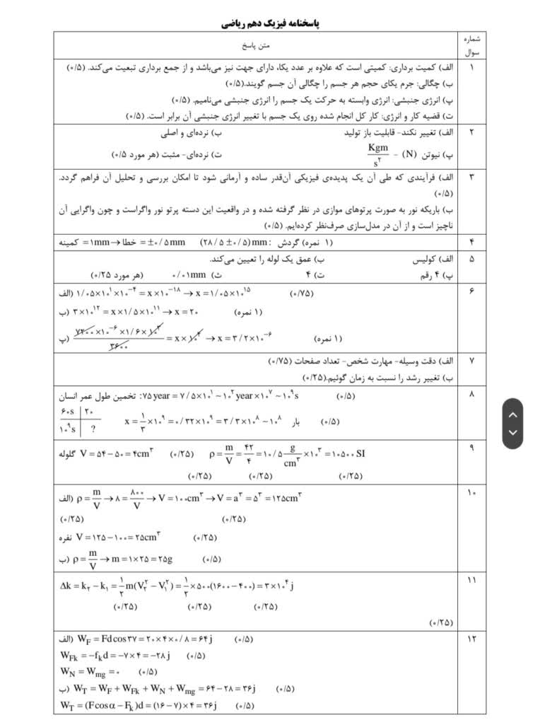 تایپ و طراحی سوالات فیزیک و ریاضی دبیرستان