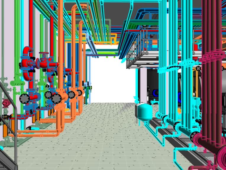 مدلسازی موتورخانه اداری مسکونی