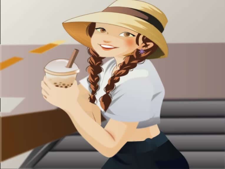 طراحی کاراکتر دختر توسط نرم افزار ایلاستریتور