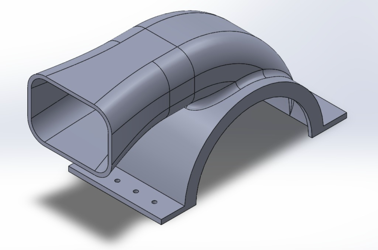 طراحی قسمتی از کانال جریان هوا در SolidWorks