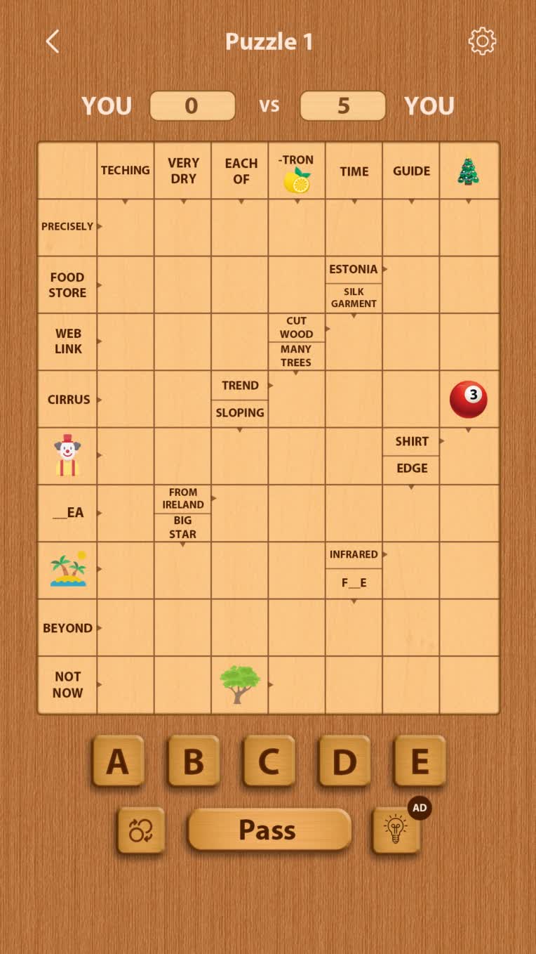 طراحی رابط کاربری برای بازی موبایلی ( Cross Word )