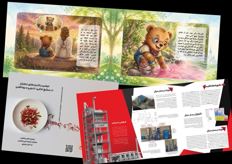 صفحه آرایی کتاب کودک، طراحی جلد کتاب و کاتالوگ