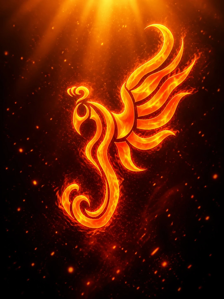 لوگو و بنر طرح "flame" قبیله ققنوس