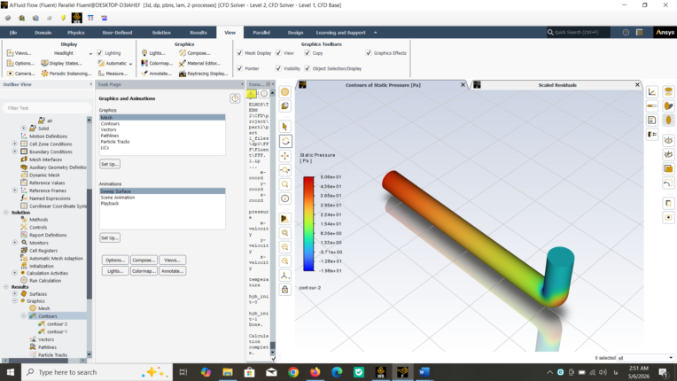 نمونه کار انسیس فلوئنت برای درس cfd