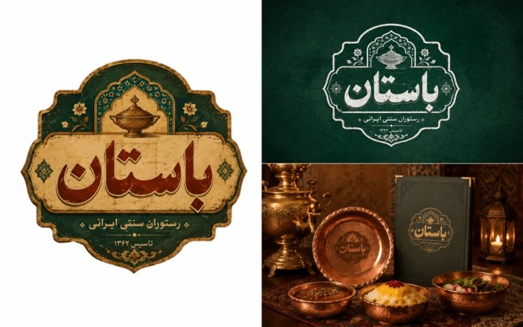 طراحی لوگو رستوران سنتی باستان.