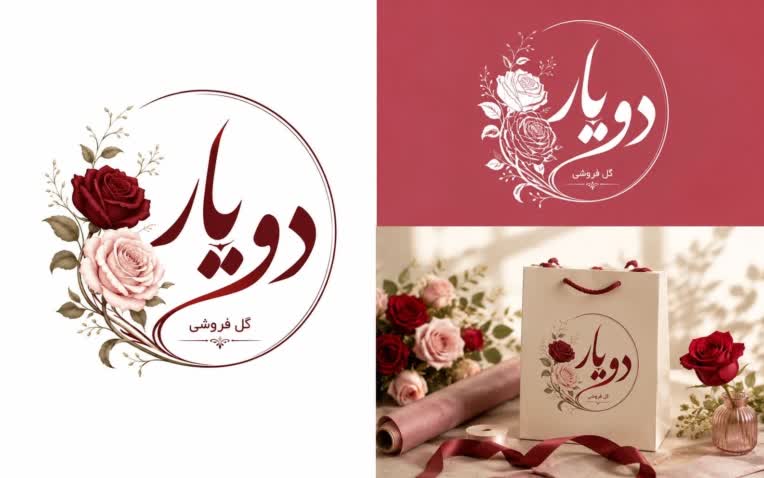 طراحی لوگو گل فروشی دو یار به صورت اختصاصی