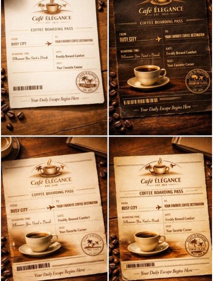 طراحی خلاقانه کارت ومنوی کافی شاپCafe Elgance