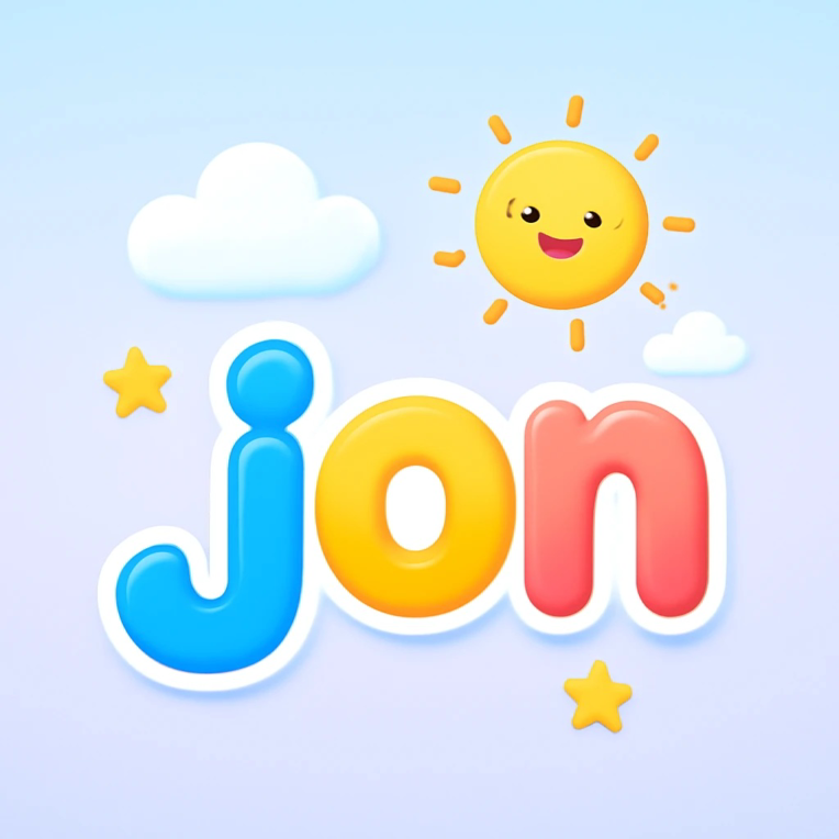 لوگو برای برنامه کودکان با اسم برند jon