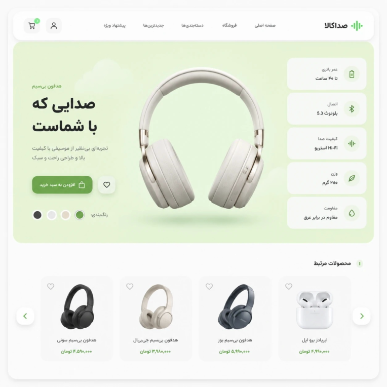 طراحی و پیاده‌سازی فروشگاه مدرن با PHP، JavaScript و سبک Neumorphism