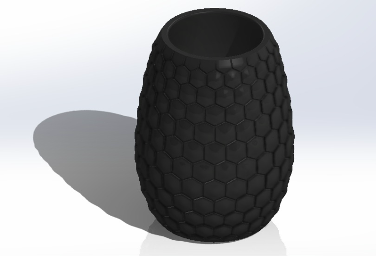 مدلسازی جا مدادی با طرح مشبک در نرم افزار Solidworks