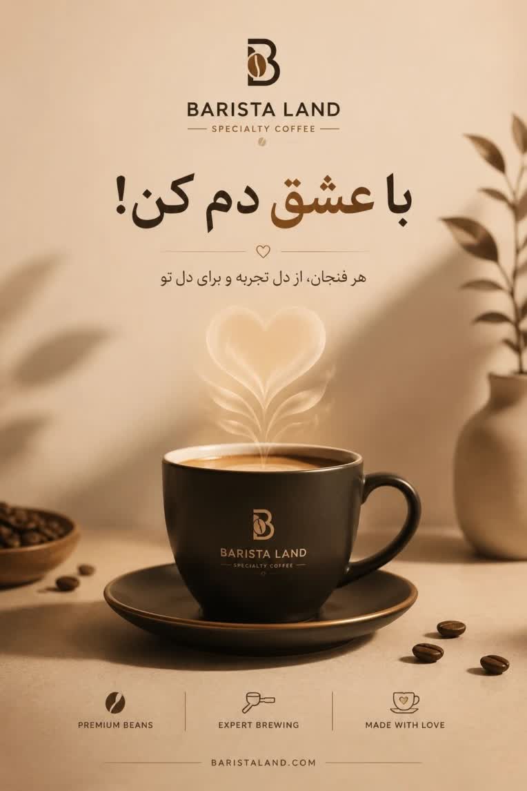 طراحی پوستر برای برند باریستا لند
