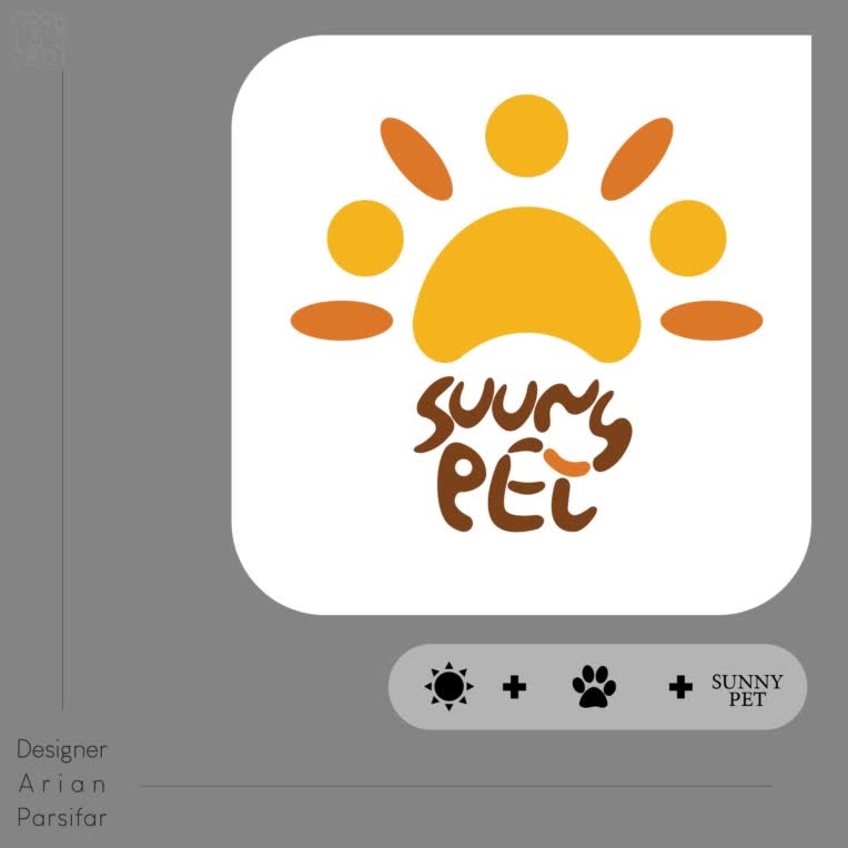 نمونه کار لوگو تصویری و تایپ انگلیسی- برای شرکت sunnypet