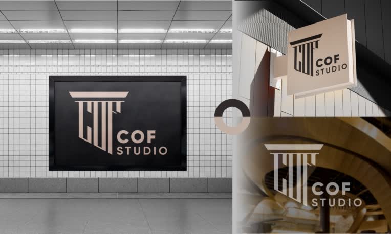 طراحی لوگوی مجموعه‌ COF Studio ( طراحی دکوراسیون داخلی)